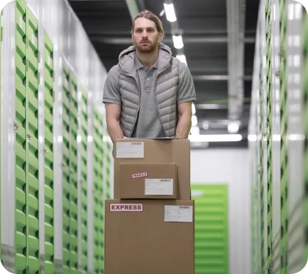 Storage Worker with Boxes