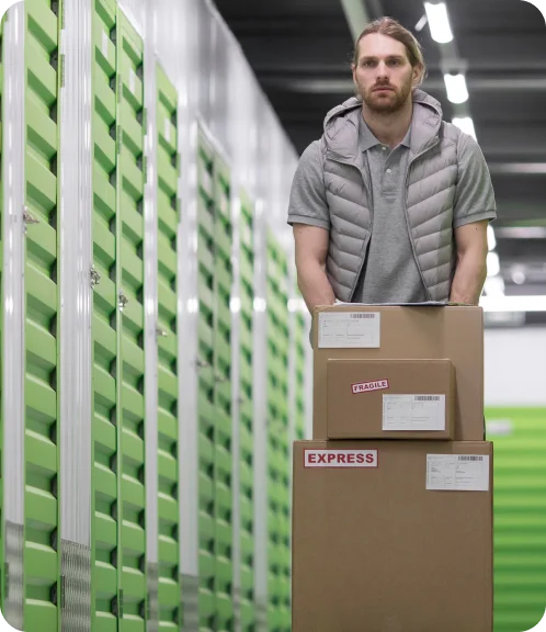 Storage Worker with Boxes